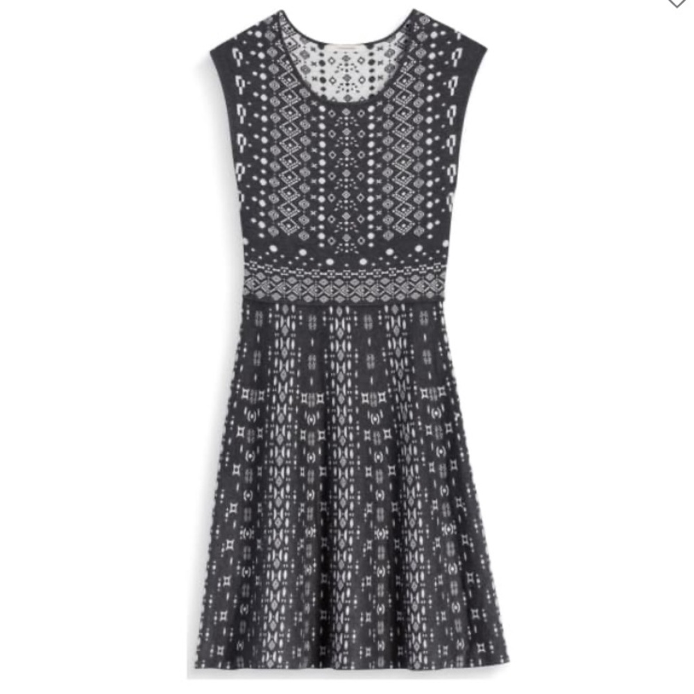 Grey and White Sweater Dress